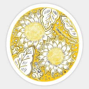 Golden Sunflowers Sticker